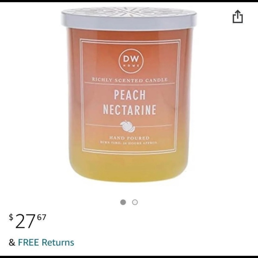 Brand New DW Home Candle Peach Nectarine